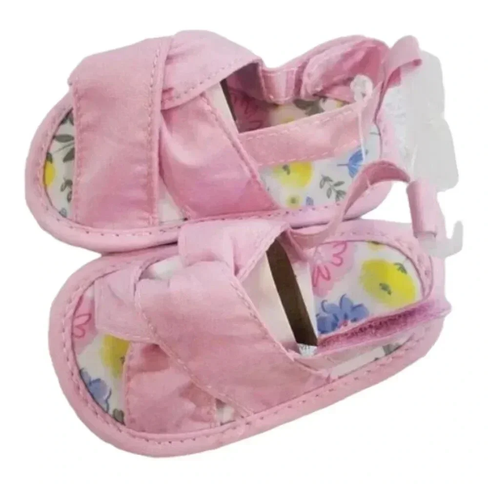 INFANT Soft Sole Baby Pink Sandals. Summer Baby Shoes.